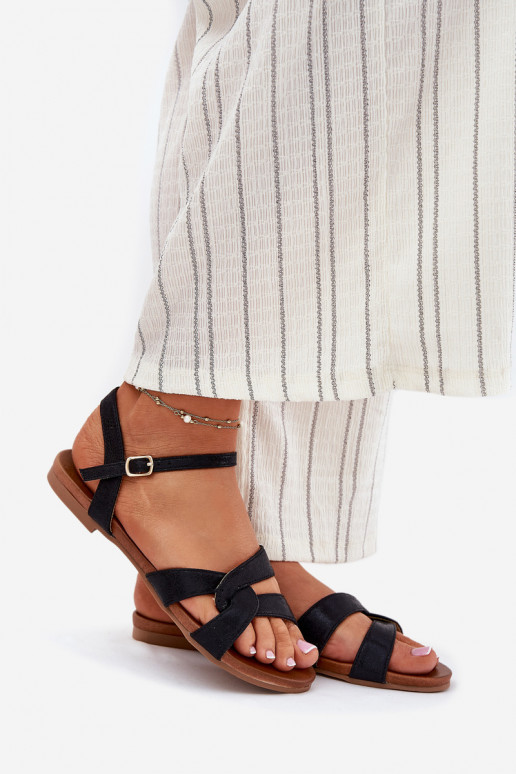 rovná sa s leskom Dámske sandále S.Barski KV51-022 čierna