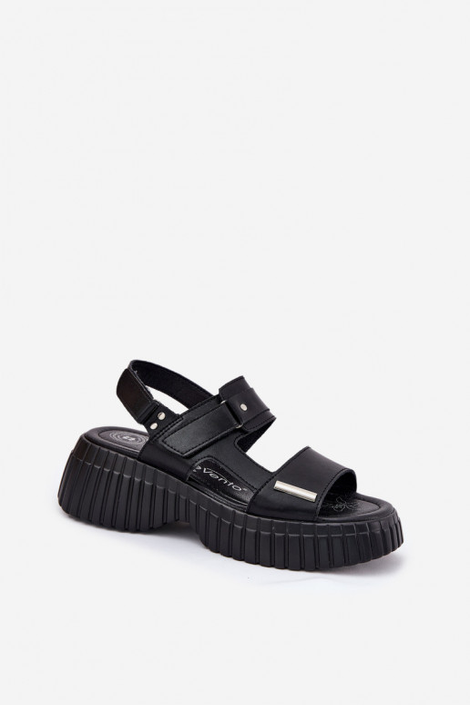 Dámske sandále Dámske s platformou čierna Mertella Dámske sandále Dámske s platformou čierna Mertella