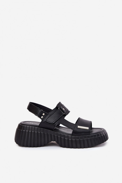Dámske sandále Dámske s platformou čierna Mertella Dámske sandále Dámske s platformou čierna Mertella