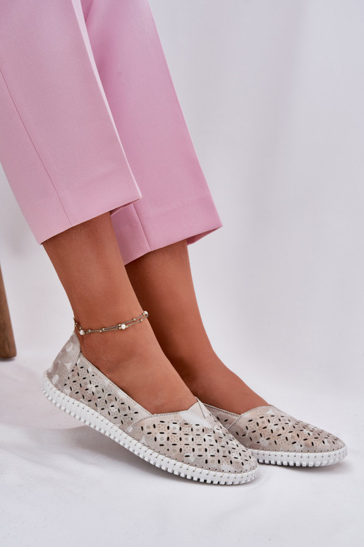 Prelamovaný semiš topánky Dámske zlato-sivá Chulieta