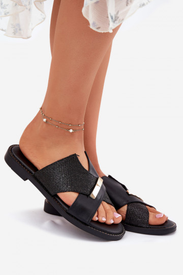 Dámske ploché žabky S Ornatem Detalem Vinceza 17385 čierna 2