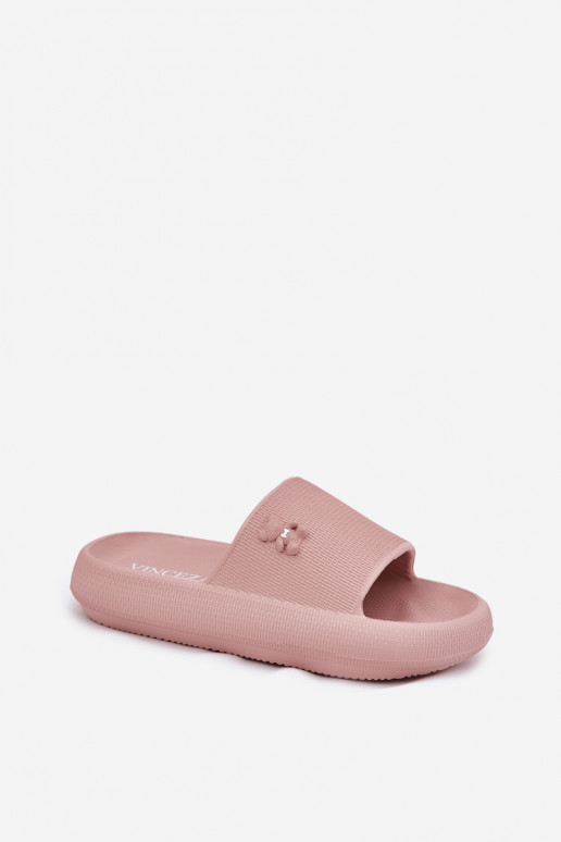 Ľahké papuče Dámske papuče s platformou S medveďom Vinceza 75210 Ružová