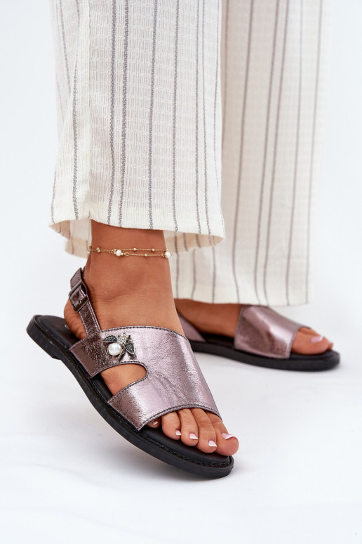 Sandále pre ženy S Ornatem Detalem Vinceza 17378 strieborná farba