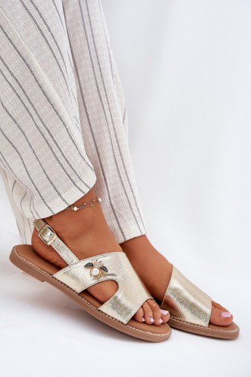 Sandále pre ženy S Ornatem Detalem Vinceza 17378 zlatej farby