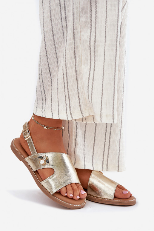 Sandále pre ženy S Ornatem Detalem Vinceza 17378 zlatej farby