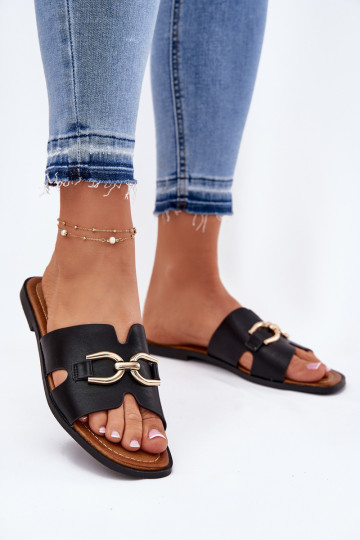 Papuče Dámsky byt S Ornatem Detalem čierna Amiresna