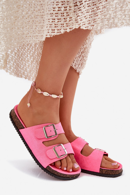 Dámske papuče s prackami neónové Ružová Oliena