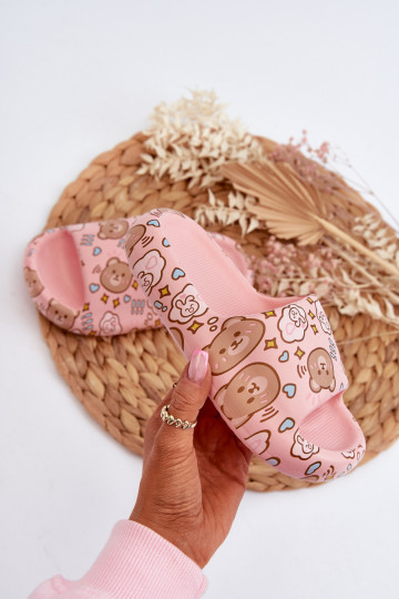 deti Ľahké papuče IN plyšové medvede Ružová Evitrapa 2