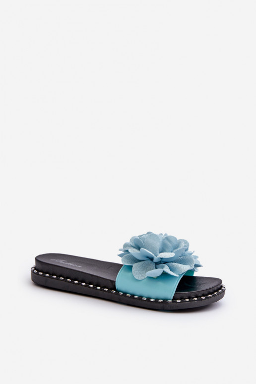 Dámske papuče Ozdobione s kvetinovými motívmiami Modrá Cellanen