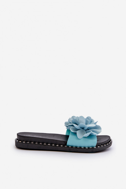 Dámske papuče Ozdobione s kvetinovými motívmiami Modrá Cellanen