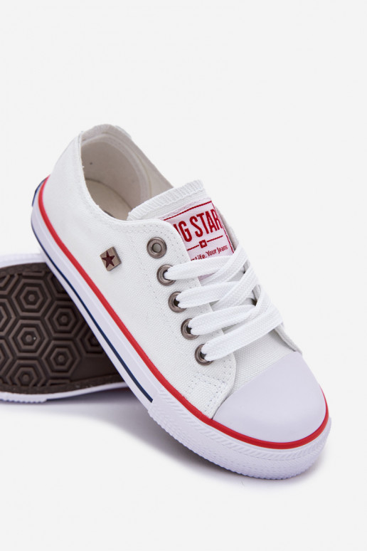 Detský klasický model voľnočasovej obuvi Big Star DD374160 bielej farby Detský klasický model voľnočasovej obuvi Big Star DD374160 bielej farby