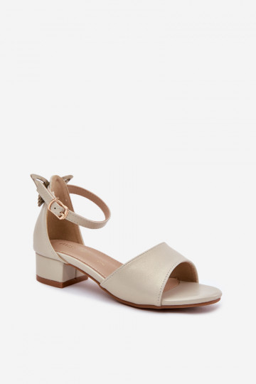 s leskom sandále deti Zapnuté nízkom opätku zlatej farby Ainare