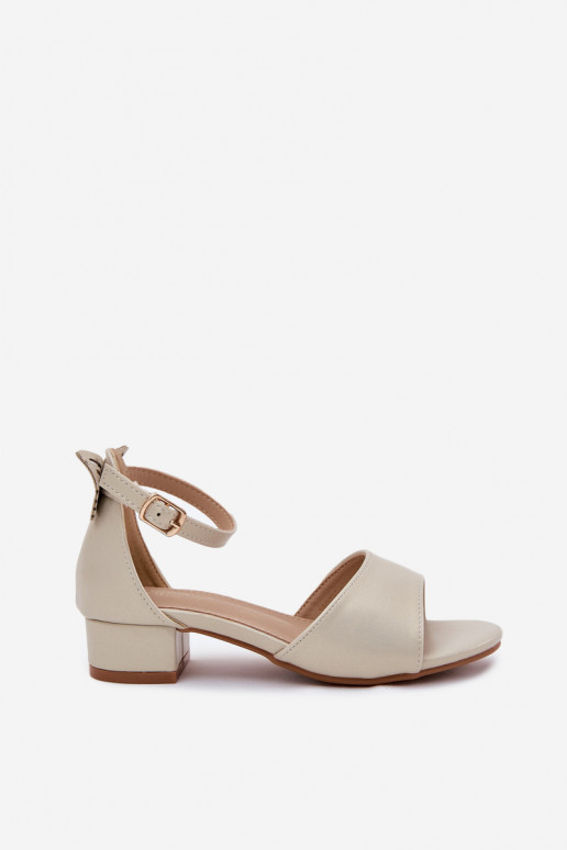 s leskom sandále deti Zapnuté nízkom opätku zlatej farby Ainare