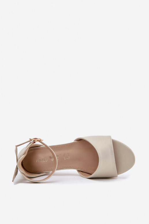 s leskom sandále deti Zapnuté nízkom opätku zlatej farby Ainare