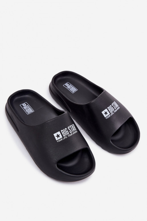 Ľahké papuče Papuče pánske Z Logo Big Star RR174A012 čierna Ľahké papuče Papuče pánske Z Logo Big Star RR174A012 čierna