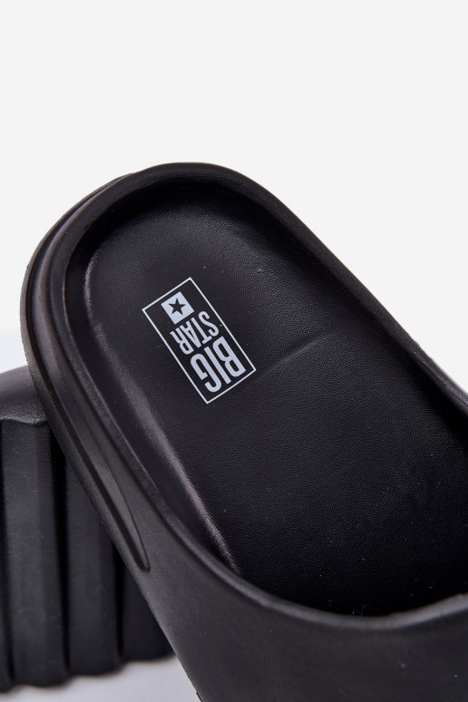 Ľahké papuče Papuče pánske Z Logo Big Star RR174A012 čierna Ľahké papuče Papuče pánske Z Logo Big Star RR174A012 čierna