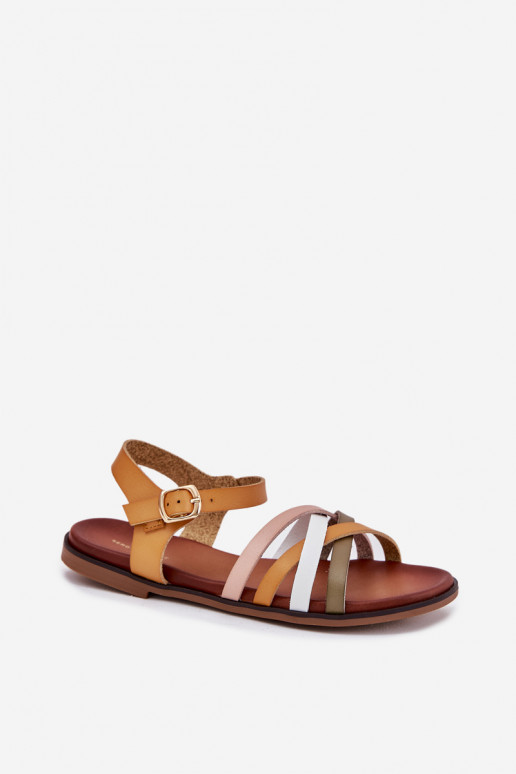 Dámske sandále Z Przeplatającymi Się Paskami Sergio Leone SK090H žltá