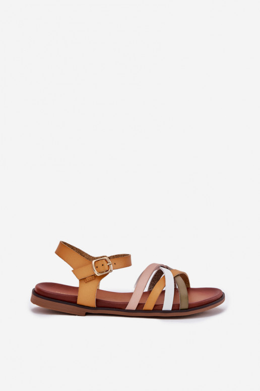 Dámske sandále Z Przeplatającymi Się Paskami Sergio Leone SK090H žltá