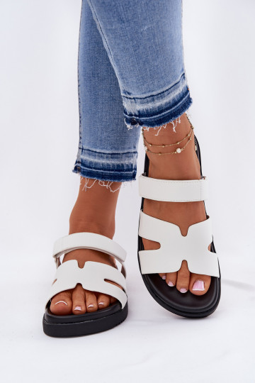 Dámske papuče Z s lepiacim zapínanímem Vinceza 17401 biela farba 2