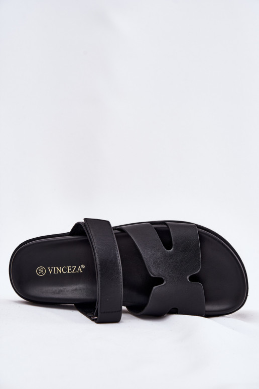 Dámske papuče Z s lepiacim zapínanímem Vinceza 17401 čierna