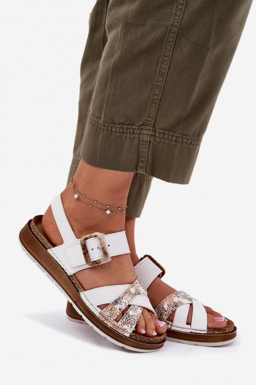 Dámske sandále s prackami Inblu GS000056 biela farba Dámske sandále s prackami Inblu GS000056 biela farba