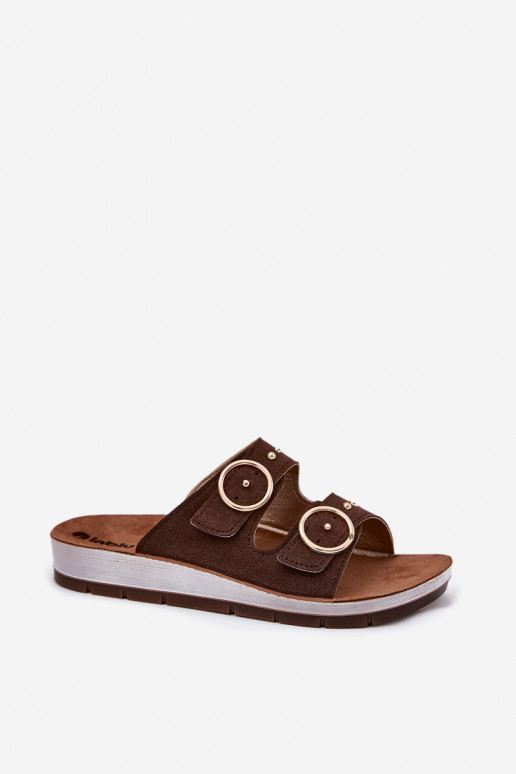 Pohodlné dámske papuče Inblu CP000054 Hnedá farba Pohodlné dámske papuče Inblu CP000054 Hnedá farba