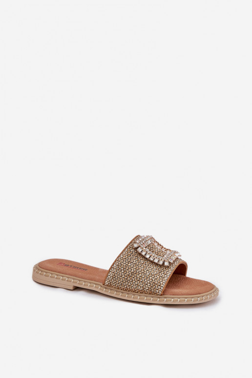 Papuče Dámsky byt S vrkočom A Dekorácia Artiker 56C1337 béžová Papuče Dámsky byt S vrkočom A Dekorácia Artiker 56C1337 béžová