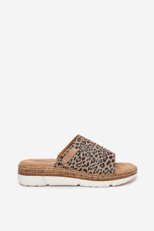 Dámske papuče Zapnuté INedge so vzormi leopardej kožušiny Norozi