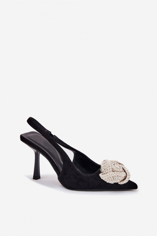 štekle s ozdobami z eko semišuoIne čierna Anodera