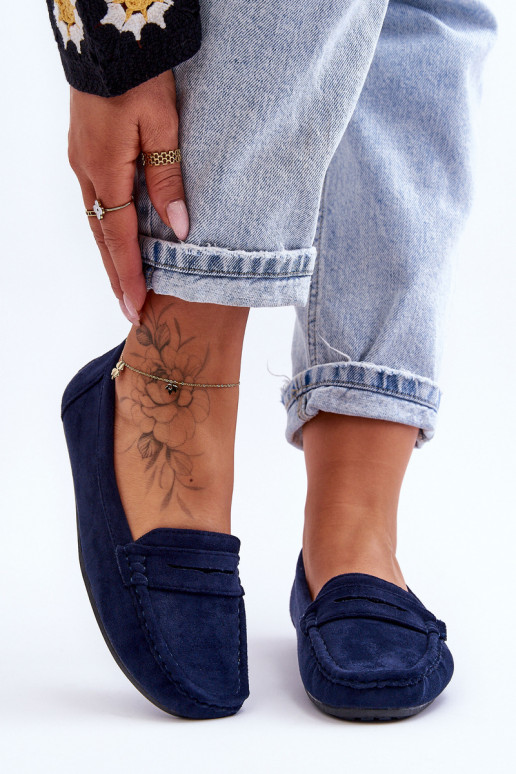 Elegantné semišové mokasíny tmavomodrá Lenvie