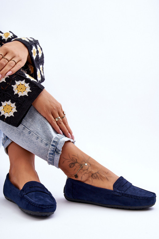 Elegantné semišové mokasíny tmavomodrá Lenvie