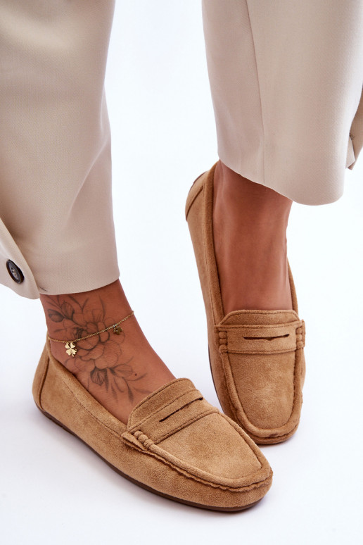 Elegantné semišové mokasíny Hnedá farba Lenvie Elegantné semišové mokasíny Hnedá farba Lenvie