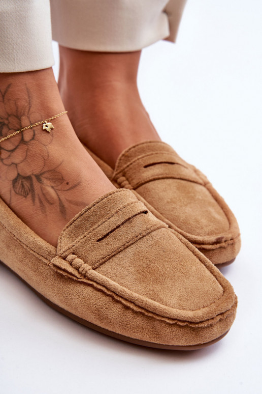 Elegantné semišové mokasíny Hnedá farba Lenvie Elegantné semišové mokasíny Hnedá farba Lenvie
