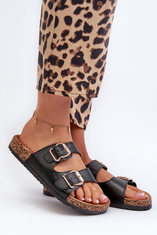 Dámske papuče s prackami čierna Fronila