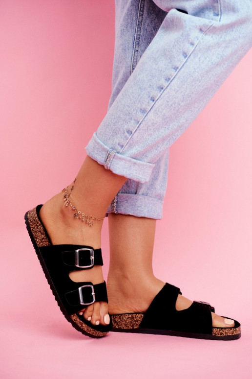 Dámske Papuče Zapnuté Korek s prackami čierna Si Senor Dámske Papuče Zapnuté Korek s prackami čierna Si Senor