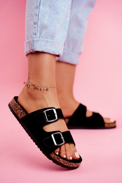 Dámske Papuče Zapnuté Korek s prackami čierna Si Senor Dámske Papuče Zapnuté Korek s prackami čierna Si Senor