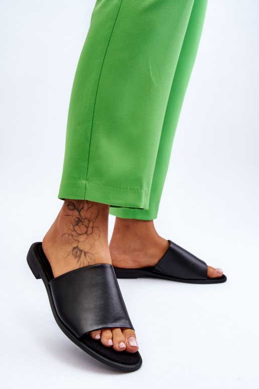 Dámske Koža hladká Papuče čierna Cerise