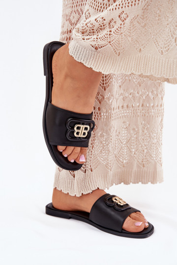 rovná sa Dámske papuče S Ornatem Detalem čierna Nenitta