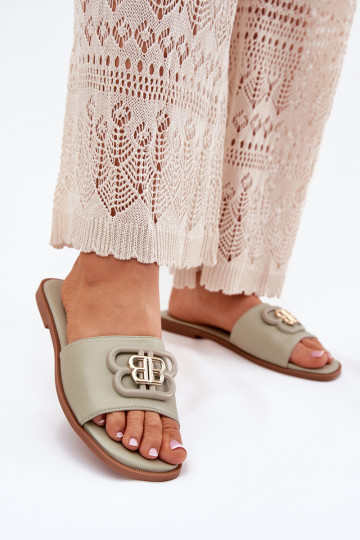 rovná sa Dámske papuče S Ornatem Detalem zelená farba Nenitta 2