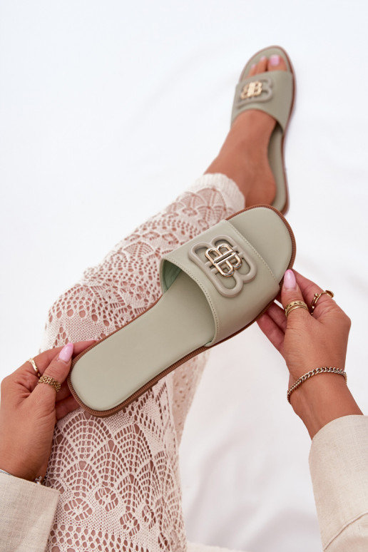 rovná sa Dámske papuče S Ornatem Detalem zelená farba Nenitta rovná sa Dámske papuče S Ornatem Detalem zelená farba Nenitta