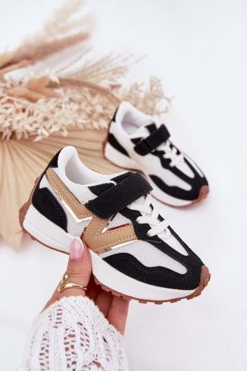 Tenisky model obuvi deti s lepiacimi spojkami biely-čierna Tezzu