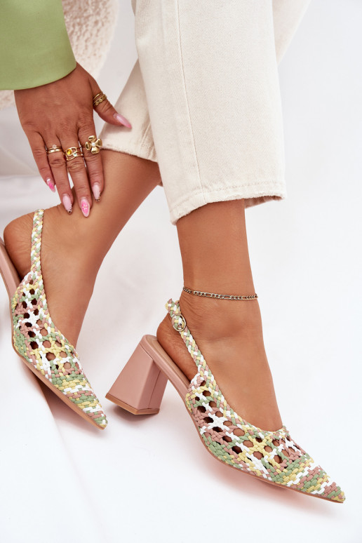 sandále S vrkočom s podpätkami Ružová Ebina