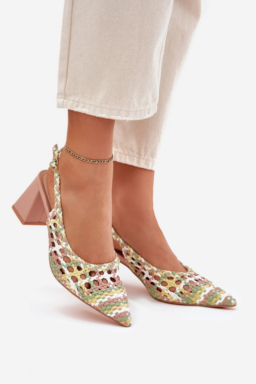 sandále S vrkočom s podpätkami Ružová Ebina