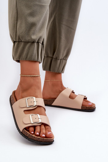 Dámske papuče s prackami béžová Oliena