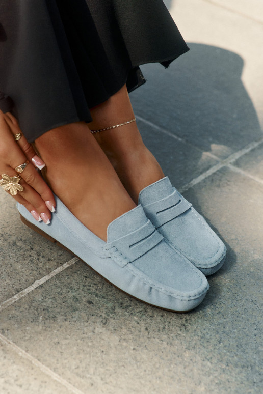 Semišové mokasíny Big Star modrej farby