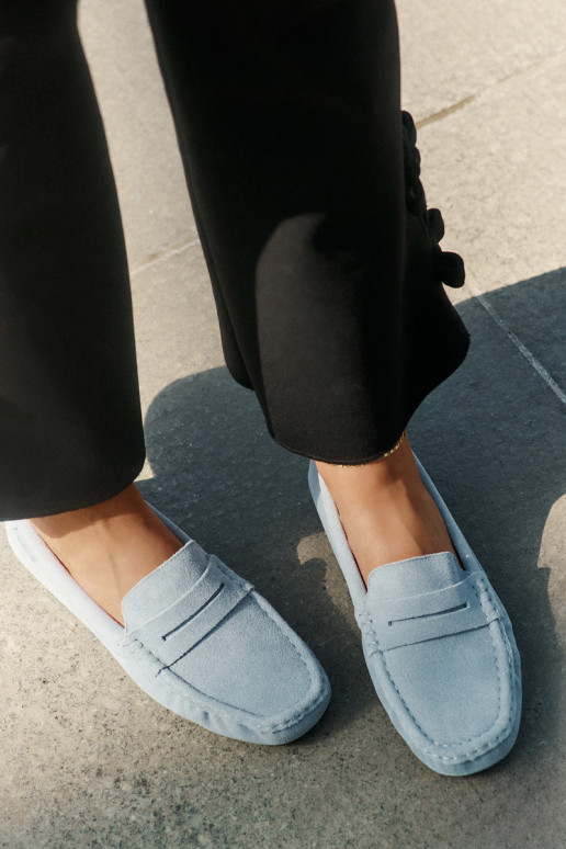 Semišové mokasíny Big Star modrej farby