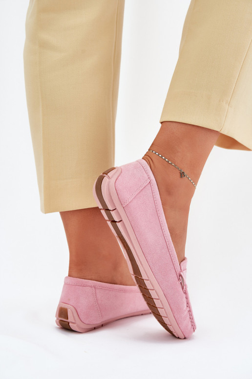Elegantné semišové mokasíny Svetloružový odtieň Lenvie Elegantné semišové mokasíny Svetloružový odtieň Lenvie