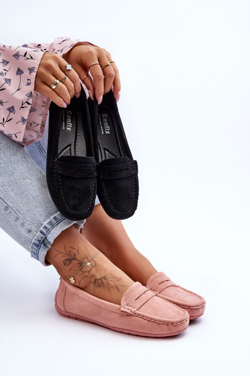 Elegantné semišové mokasíny Svetloružový odtieň Lenvie Elegantné semišové mokasíny Svetloružový odtieň Lenvie