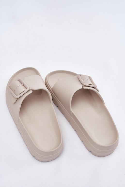 Dámske papuče Ľahké papuče s platformou s prackami béžová Viasara