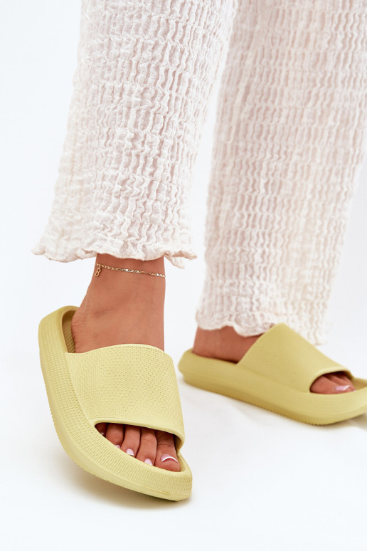 Dámske Ľahké penové šľapky Zapnuté hrubej podrážke Limetka Querceria